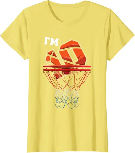 Vista 76 de Camiseta de regalo de cumpleaños con red de baloncesto de 10 años, Negro
