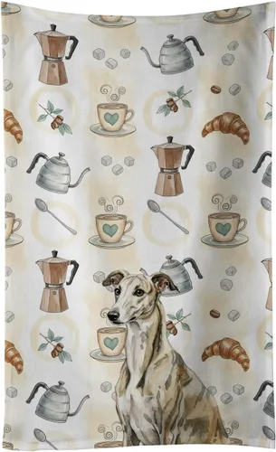 Vista 350 de Caroline's Treasures Afghan Hound - Toalla de cocina para barra de café, terciopelo frontal y lazo de algodón, lavable a máquina Sabueso afgano