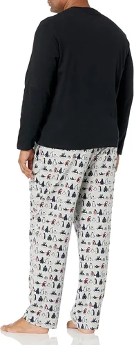 Vista 2 de Tienda Essentials Conjunto de pijama de franela para hombre (disponible en tallas grandes y altas)