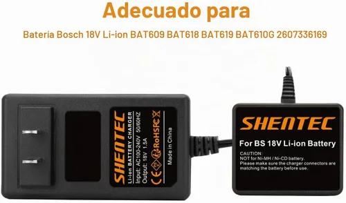 Vista 4 de Shentec Cargador de batería de iones de litio de 18 V compatible con Bosch