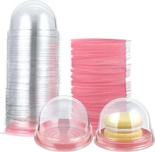 Vista 8 de Patelai Mini recipiente de plástico transparente para magdalenas, mini caja para magdalenas, cúpula para magdalenas, caja de un solo recipiente