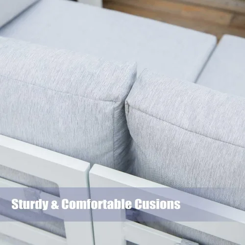 Vista 3 de RADIATA El sofá blanco de aluminio 2 pedazos sillas sin brazos al aire libre muebles de patio liquidación