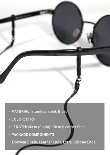 Vista 17 de Correas de cristal de ojo de cuero real Retenedores de gafas de ojos Cadenas acollador, soporte para gafas de sol