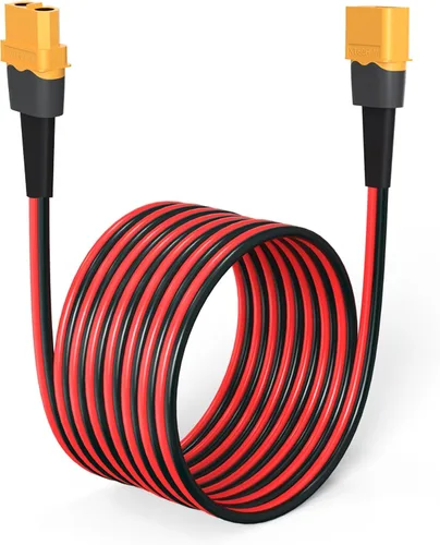 Vista 12 de ELFCULB 10AWG 2FT XT60 Cable de Extensión 2 6 10 20 35 50 75 100FT Conector XT60 Hembra a Macho para Batería RC Estación de Energía Portátil Panel