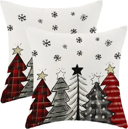 Vista 23 de Juego de 2 fundas de almohada de Halloween de 16 x 16 pulgadas, fundas de almohada de murciélagos negros y crema, fundas de cojín decorativas