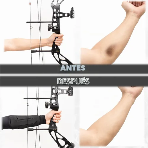 Vista 5 de Protector elástico de manga ligera para antebrazo con cierre táctil ajustable para tiro con arco