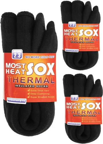 Vista 16 de Calcetines térmicos para hombre, calcetines de invierno cálidos para clima frío con temperaturas extremas A1-azul (2 pares)