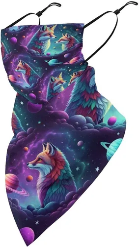 Vista 18 de Bufanda de protección solar UV, bufanda triangular reutilizable con lazo para las orejas