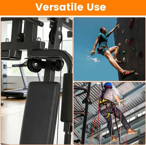 Vista 7 de Paquete de 4 ruedas de polea de cable silenciosas, sistema de polea de gimnasio resistente de 3.543 in con rotación de 360°, rodamientos de acero