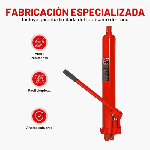 Vista 5 de Big RED AQD3TR Gato Hidráulico de Ariete Largo de 3 Toneladas Cilindro de Grúa de Motor de Servicio Pesado con Base de Horquilla y Bomba de Pistón