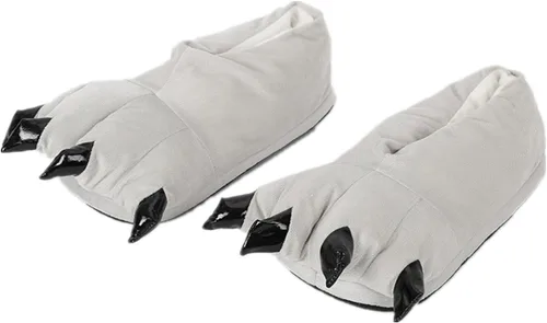 Vista 37 de Zapatos de casa cálidos de felpa con pies de animales para disfraz