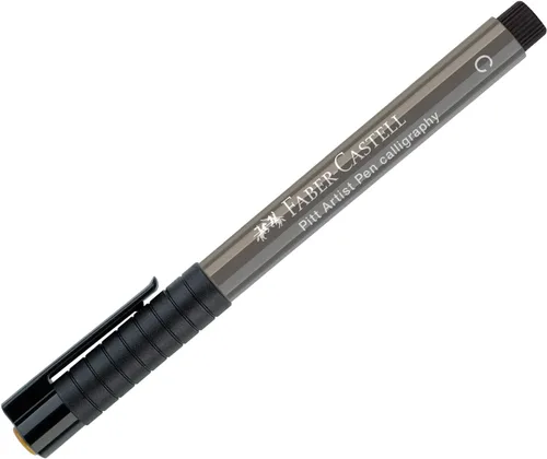 Vista 2 de Faber-Castell Pitt, pluma artística de arte y gráfico, caligrafía, tinta india, gris cálido, pluma de un solo pitt, para arte, manualidades, dibujo