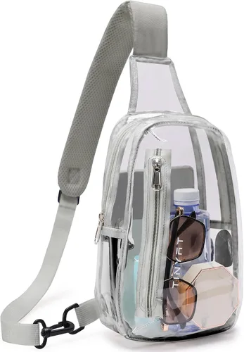 Vista 13 de TINYAT T9060 - Bolso bandolera transparente aprobado para estadios, bolso cruzado casual en el pecho para hombres y mujeres, T9060