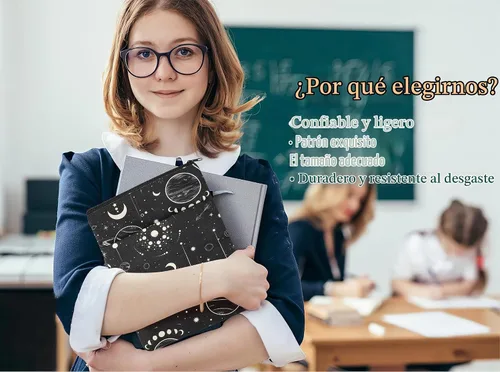 Vista 4 de Funda para Libros Cubiertas de Libros Protector de Libros Estampado Floral con Cremallera Tela Lavable para Adolescentes Adultos Amantes