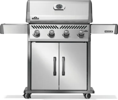 Vista 10 de Napoleon Rogue 525 Parrilla de Gas Natural, Negra, Rejillas de Acero Inoxidable, Barbacoa Resistente de 4 Mecheros Black, Outdoor BBQ, 48,000