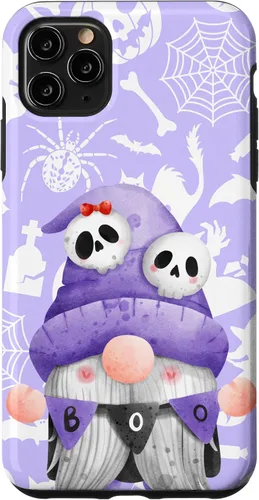 Vista 13 de iPhone 16 Boo Gnome Halloween Purple Spooky Creepy Cute Watercolor Case