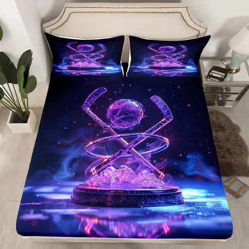 Vista 9 de Erosebridal Graffiti Rugby Ball Sheets for Boys Girls Colorful Rugby Helmet Fitted Sheet,Sports Kids Bedding Sets Football Game Bed Sets Twin 2 Piece
