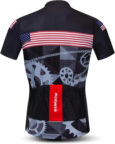 Vista 49 de Weimostar Hombre Ciclismo Jersey Manga Corta Bicicleta Ropa Multicolor Diamante