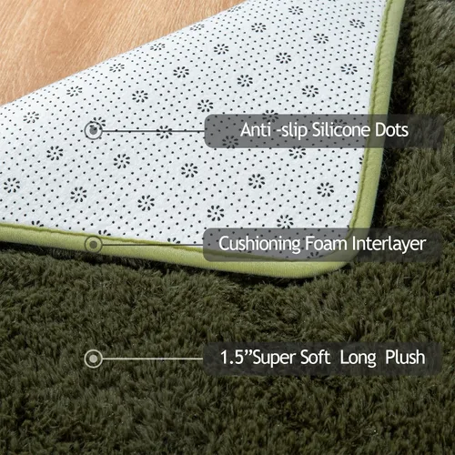 Vista 41 de Softlife Alfombra naranja para dormitorio, alfombra de felpa esponjosa para sala de estar para niñas, alfombra lanuda para niños, alfombra suave
