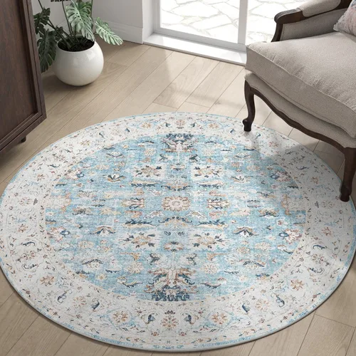 Vista 17 de jinchan Alfombra de entrada de 2 x 3 pulgadas, lavable, diseño floral vintage, tapete pequeño para interiores, bohemio, ligero, delgado