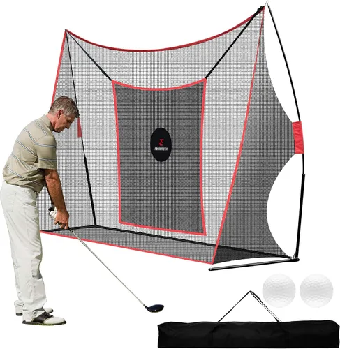Vista 8 de Red de práctica de golf, red de campo de conducción resistente con objetivo de astillado de alto impacto, incluye bolsa de transporte y pelotas