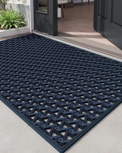 Vista 12 de DEXI Tapete de goma para puerta delantera, entrada exterior, 24 x 36 Negro