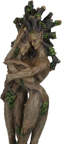 Vista 6 de Ebros Gift Danza de primavera Celta Greenman y árbol Mujer Gaia Dryad Ent Nativo Tierra Diosa Pareja Abrazando Figura Árbol de la Vida Criatura