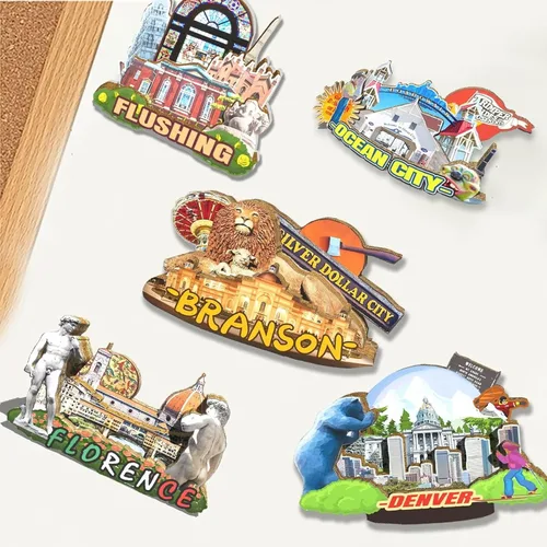 Vista 4 de Imán de Branson de los E.E.U.U. para nevera, de madera, 3D, monumentos, viajes, coleccionables, recuerdos, decoración hecha a