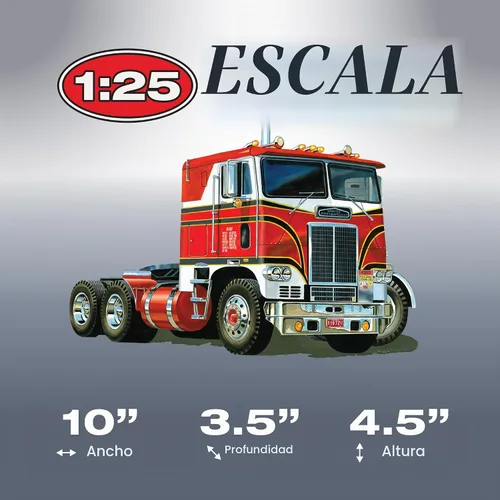 Vista 4 de Kit de modelo AMT White Freightliner 2-en-1 SC/DD Cabover Tractor (75º Aniversario) a escala 1:25
