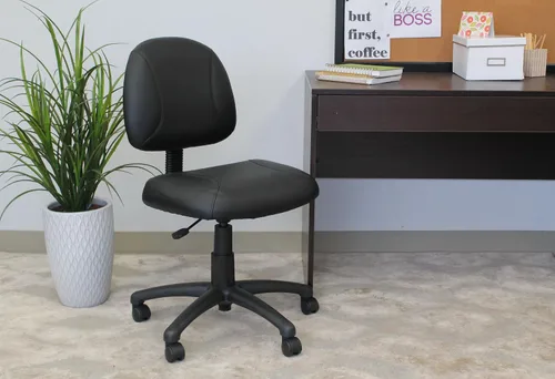 Vista 7 de Boss Office Products Silla de trabajo de postura, sin brazos, color negro