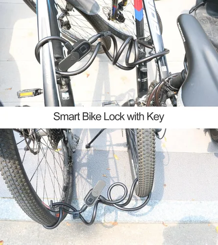 Vista 16 de eLinkSmart - Cerradura de bicicleta de huellas dactilares, bloqueo de cable