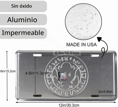 Vista 5 de Placa de matrícula con logotipo del Ejército de los Estados Unidos Tamaño estándar 6" x 12", Placa de matrícula de aluminio para coches, SUV