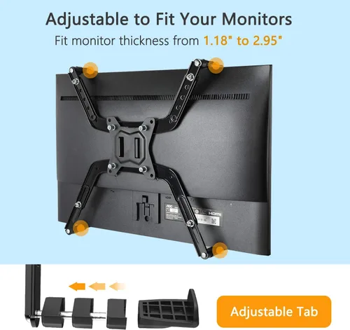 Vista 3 de HUANUO Kit adaptador universal de montaje VESA, adaptador no VESA para pantallas de monitor de 17 a 27 pulgadas a montaje VESA de 75x75