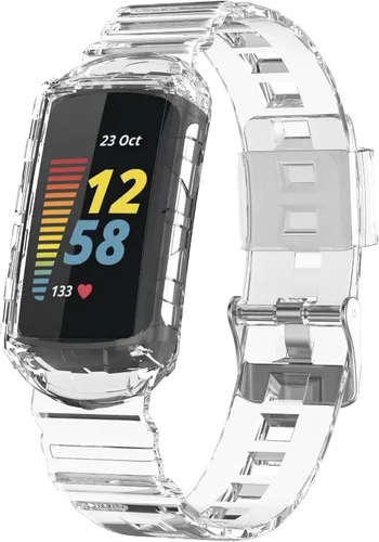 Vista 16 de AISPORTS Correa compatible con Fitbit Charge 6/5/4/3 con funda antigolpes, resistente a los impactos, con banda de repuesto de silicona para Fitbit