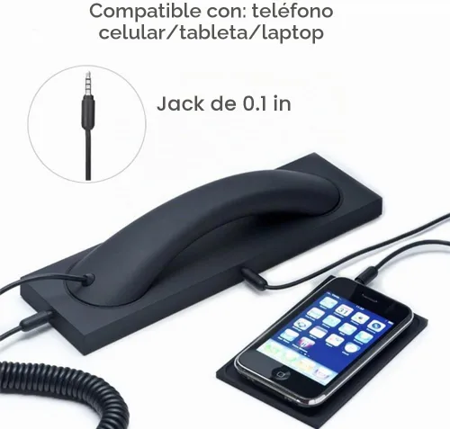 Vista 2 de Moda Retro Teléfono Auricular 0.138 in Micrófono Prevención Radiación Compatible con iPhone Samsung