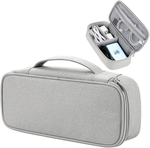 Vista 14 de Teskyer Bolsa organizadora de cables, organizador de accesorios electrónicos de viaje, bolsa de tecnología portátil para cargadores de teléfono