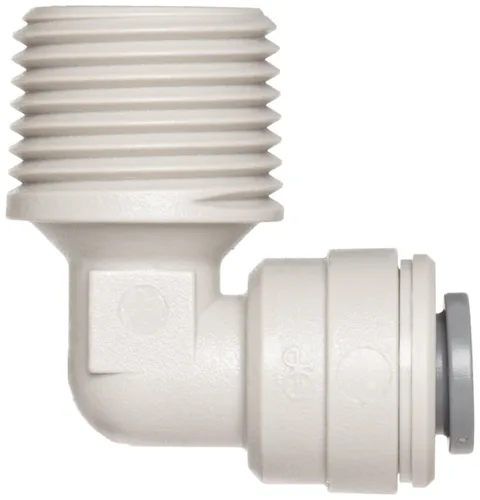 Vista 2 de John Guest accesorio conector de tubo a presión, de copolímero de acetal, adaptador, tubo OD x macho NPTF (paquete de 10 unidades)., Blanco, 10