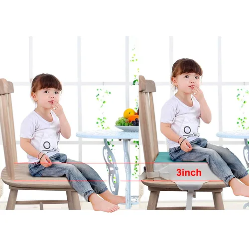 Vista 2 de Asiento elevado para mesa de comedor, impermeable, de poliuretano, lavable, grueso, asiento elevador para niños pequeños, asiento elevador para mesa