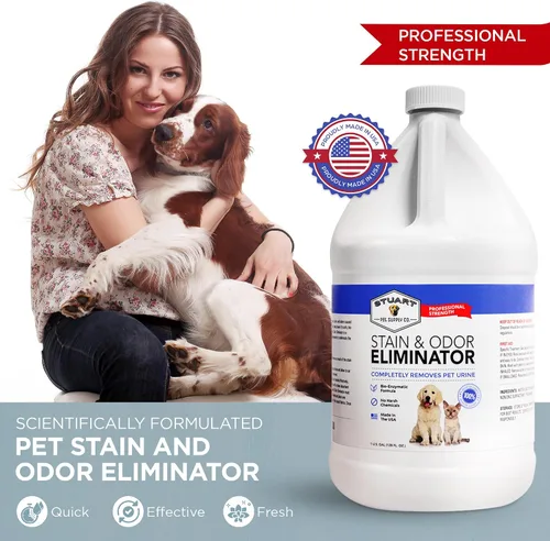 Vista 2 de Stuart Pet Supply Co. Eliminador de olores de mascotas de fuerza profesional Removedor de olores de orina Limpiador enzimático de orina