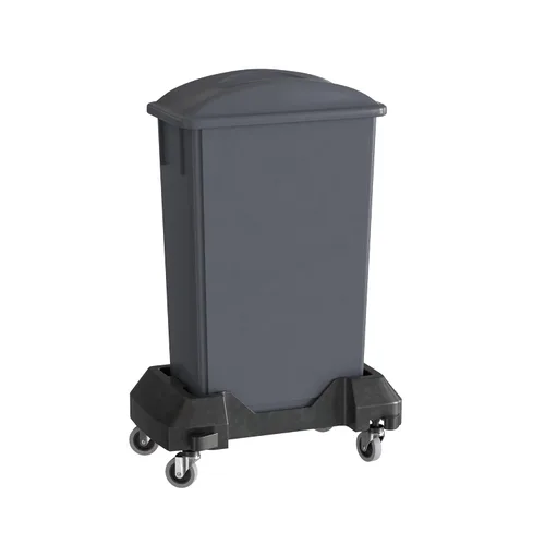 Vista 18 de Bote de basura Slim Jim negro de 23 galones con carrito