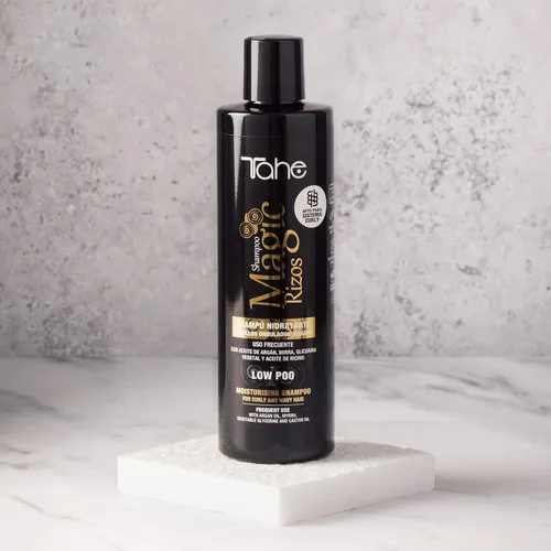 Vista 5 de Tahe Magic Rizos Champú Hidratante Bajo Poo para Cabello Rizado y Ondulado, Adecuado para el Método Rizado, 10.1 fl oz