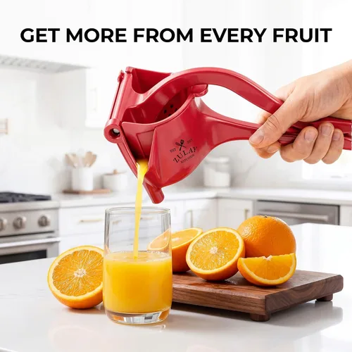 Vista 9 de Zulay - Exprimidor manual de frutas, exprimidor de jugos resistente con palanca desmontable y colador extraíble, prensa de frutas y exprimidor