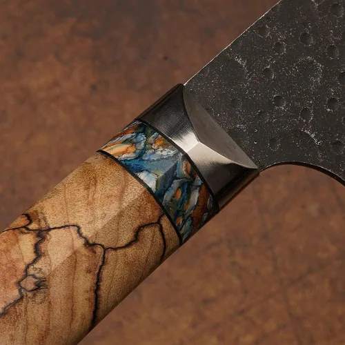 Vista 8 de Cuchillo de cocina chino de acero Skd11 forjado, cortador de mano profesional de 8.5 pulgadas, picador afilado de alta dureza, para carne y verduras