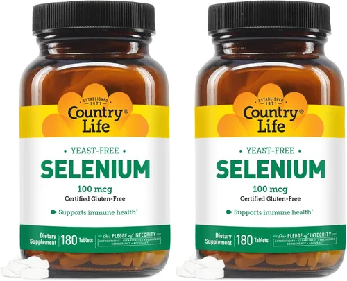 Vista 8 de Country Life Selenio, sin levadura, apoya la salud inmunológica, 100 mcg, 180 tabletas