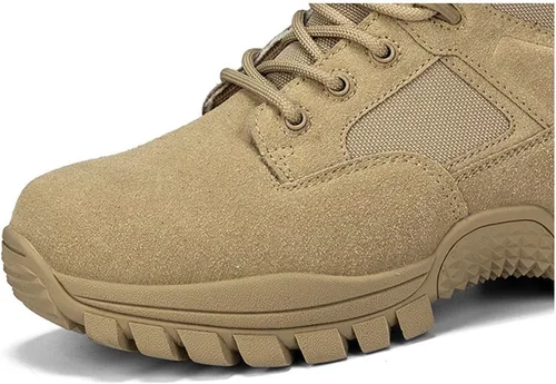 Vista 3 de Botas tácticas militares para hombre, ligeras, botas de combate para motocicleta, botas de trabajo, botas de desierto