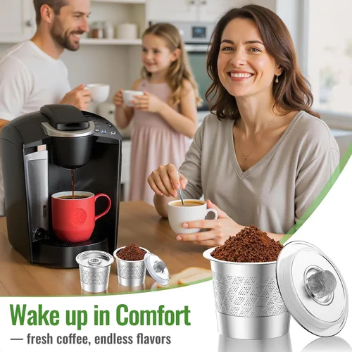 Vista 8 de CAPMESSO Cápsulas K reutilizables para Keurig 1.0: Cápsulas de café reutilizables de acero inoxidable - Filtro de café recargable de doble malla
