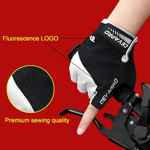 Vista 3 de Cevapro Guantes de ciclismo para hombres y mujeres, guantes de bicicleta de montaña MTB, guantes de bicicleta con almohadilla antideslizante que
