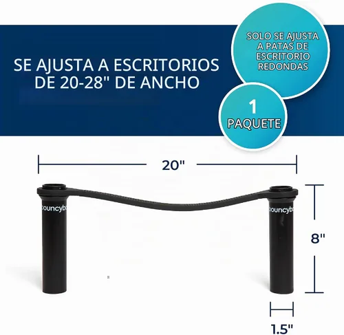 Vista 2 de Banda elástica que rebota para escritorios, para que inquietos apoyen sus pies, color negro ADHD
