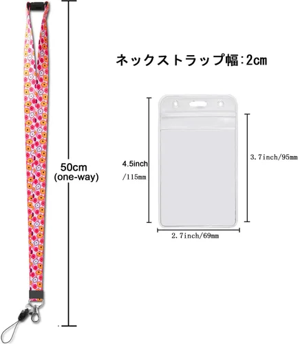 Vista 2 de YOUOWO Paquete de 5 bonitos cordones para mujeres y niños, tarjetas de identificación y portatarjetas, ancho de 0.79 pulgadas (0.8 in)