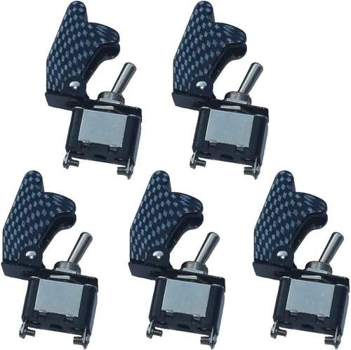 Vista 8 de ESUPPORT Interruptor basculante de cubierta negra de 12 V 20 A SPST ON/OFF Negro cubierta